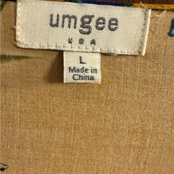 Umgee Kimono Large mustard yellow floral boho wrap hippie Gypsy - Picture 3 of 5